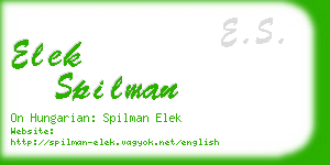 elek spilman business card